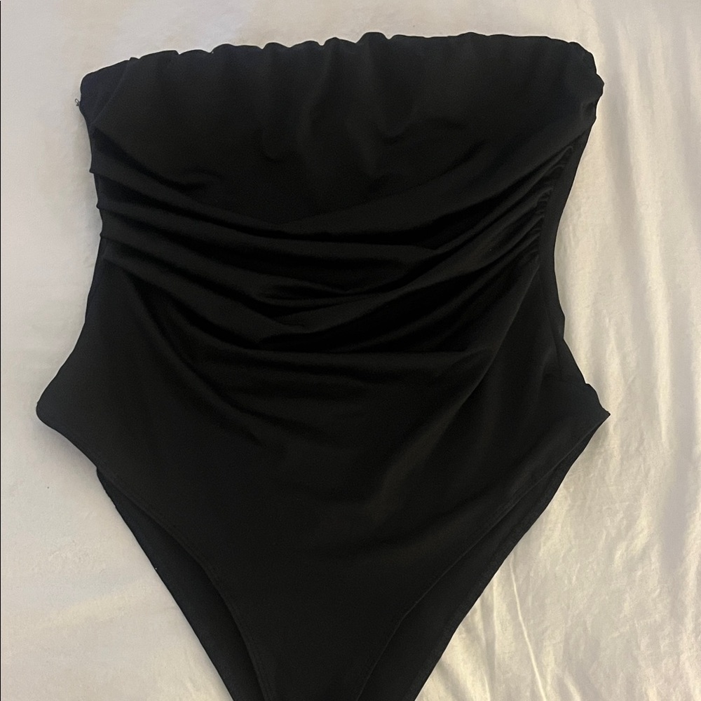 Black Strapless Bodysuit